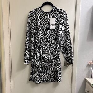 Zara Black and White Zebra Pattern Dress